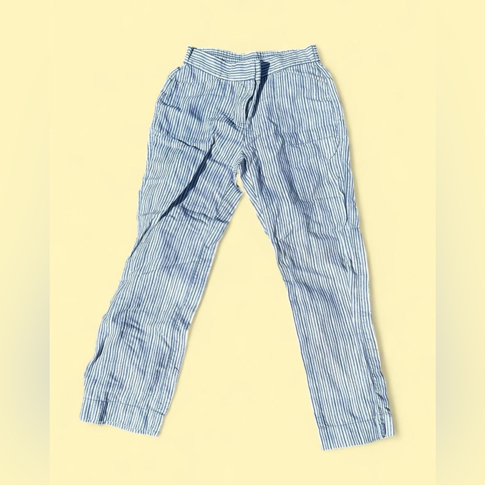 Chico's Light Blue Striped Trousers